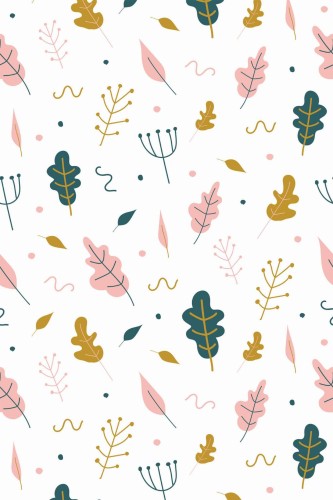 Pattern repeat of Pastel oak leaf removable wallpaper design
