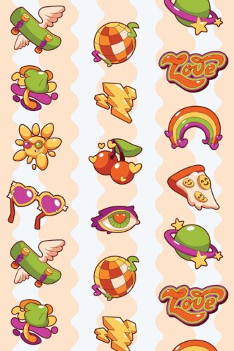 Fancy Walls self-adhesive wallpaper with 70s sticker vibes