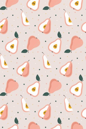 Pattern repeat of Pear removable wallpaper design