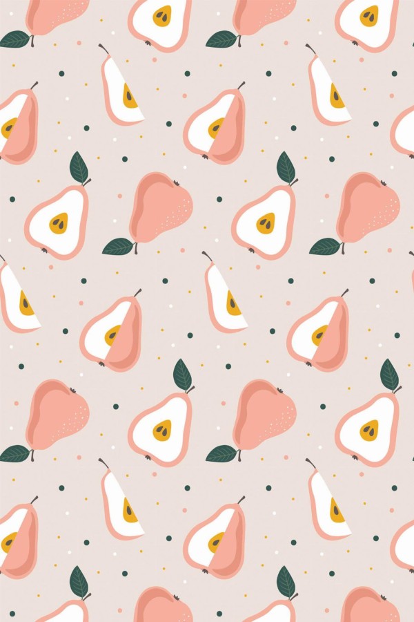 Pattern repeat of Pear removable wallpaper design