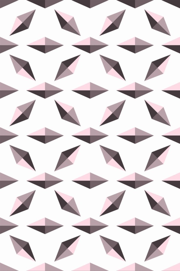 Pattern repeat of Pink and white diamond removable wallpaper design