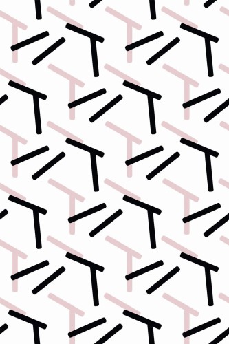 Pattern repeat of Pink, black and white abstract geometric removable wallpaper design