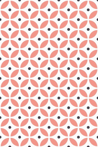 Pattern repeat of Pink geometric circles removable wallpaper design