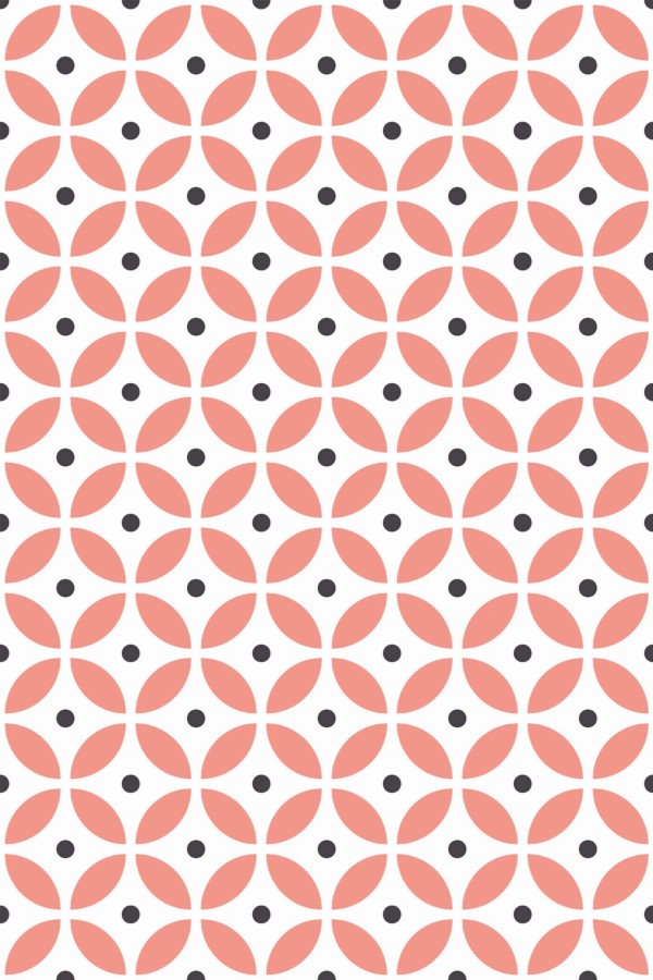 Pattern repeat of Pink geometric circles removable wallpaper design