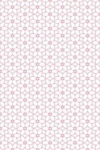 Pattern repeat of Pink geometric floral removable wallpaper design