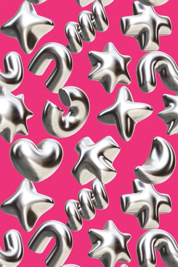 Peel and stick wallpaper in 3D silver design by Fancy Walls