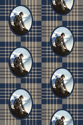 Detective-inspired removable plaid wallpaper by Fancy Walls for barber walls