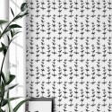 Minimal style home office decorated with Plant pattern peel and stick wallpaper