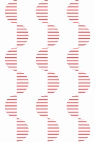 Pattern repeat of Red and white geometric removable wallpaper design