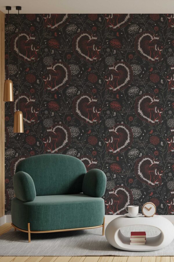 Elegant red koi removable wallpaper by Fancy Walls