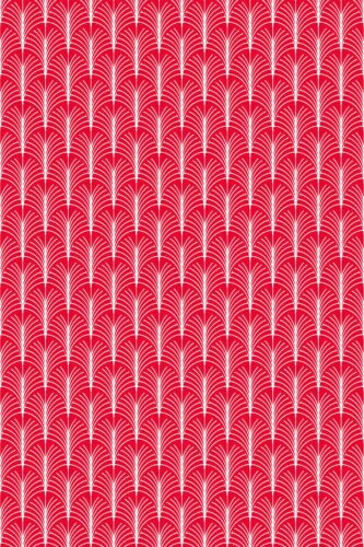 Fancy Walls peel and stick wallpaper with red art deco kitchen backsplash design