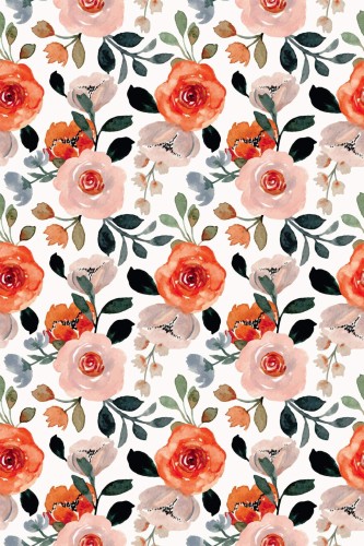 Pattern repeat of Rose removable wallpaper design