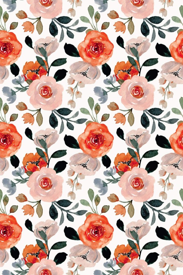 Pattern repeat of Rose removable wallpaper design