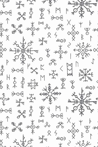 Pattern repeat of Runes removable wallpaper design