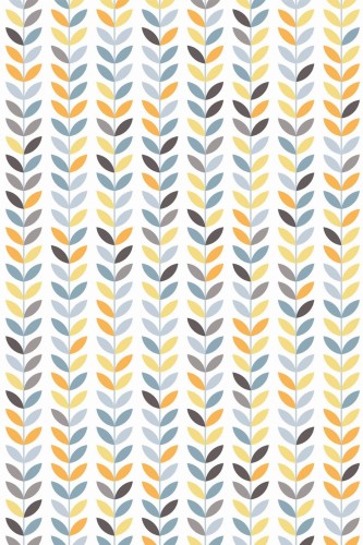 Pattern repeat of Scandinavian leaf removable wallpaper design