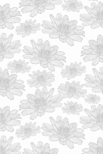 Pattern repeat of Seamless gray and white floral removable wallpaper design