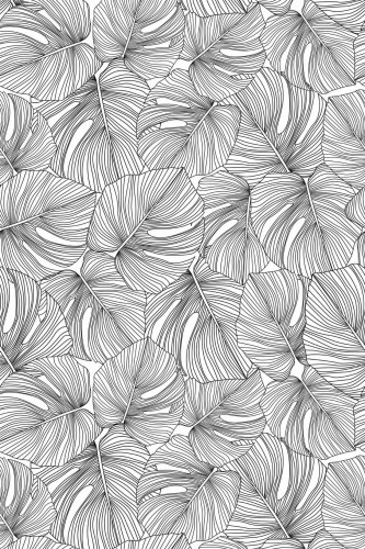 Pattern repeat of Seamless monstera leaf removable wallpaper design