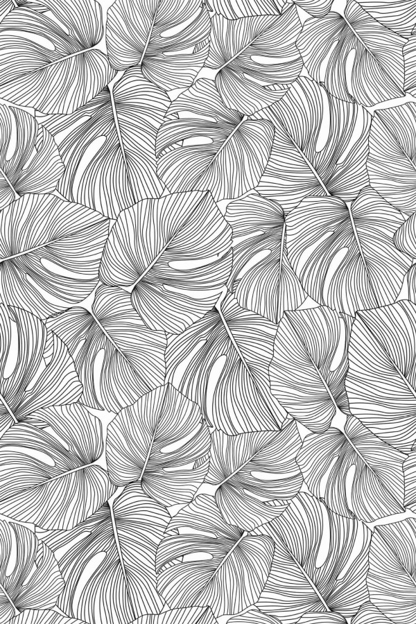 Pattern repeat of Seamless monstera leaf removable wallpaper design