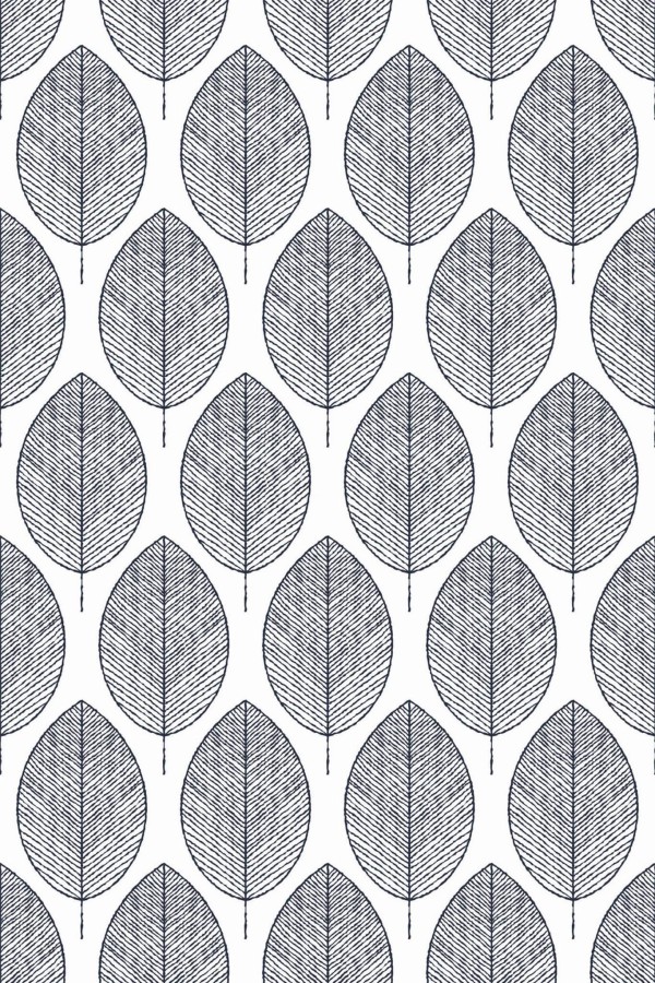 Pattern repeat of Seamless scandinavian leaf removable wallpaper design