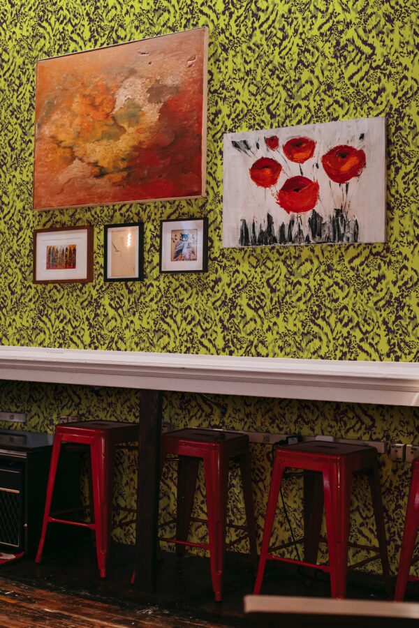 Traditional chartreuse animal print wallpaper by Fancy Walls