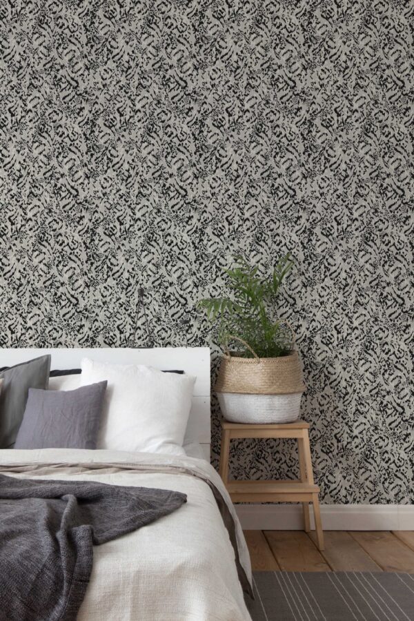 Fancy Walls greige leopard peel and stick wallpaper in eclectic style