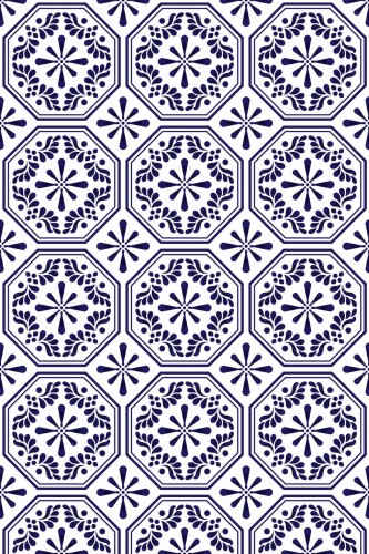Pattern repeat of Spanish tile removable wallpaper design