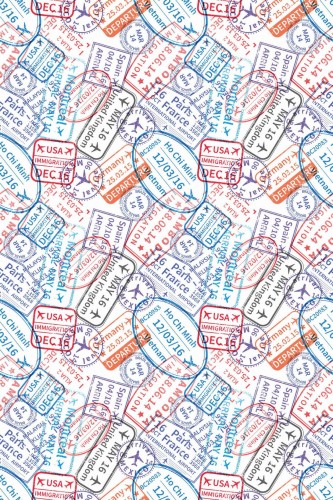 Pattern repeat of Stamp removable wallpaper design