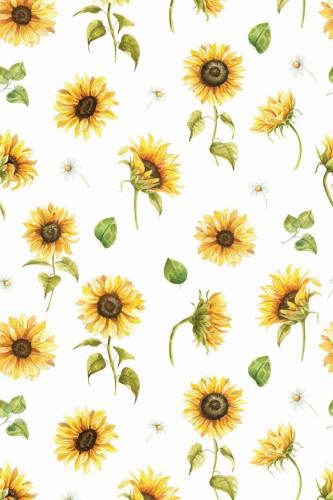 Pattern repeat of Sunflower removable wallpaper design