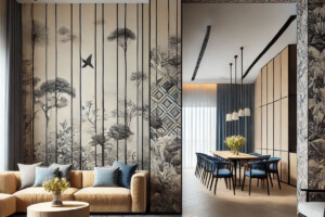 Learn to decorate tall walls with wallpaper, offering stylish, custom-fit panels for high ceilings and spacious rooms
