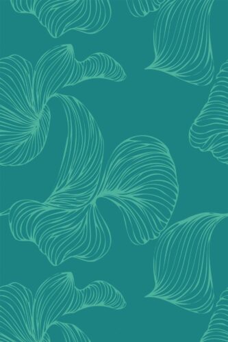 Fancy Walls peel and stick wallpaper with teal mystical plant pattern