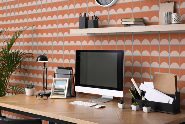Terracotta evenings - warming sunbaked peel and stick or non-pasted wallpaper collection. Fancy Walls terracotta aesthetics self-adhesive or traditional PVC-free and eco-friendly wallpapers for walls