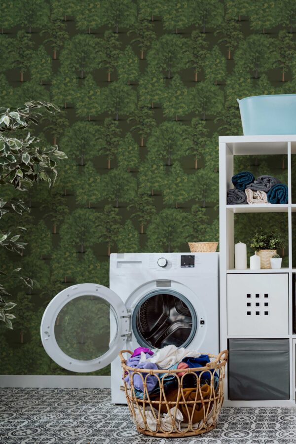 Fancy Walls self-adhesive wallpaper featuring lush green tree design