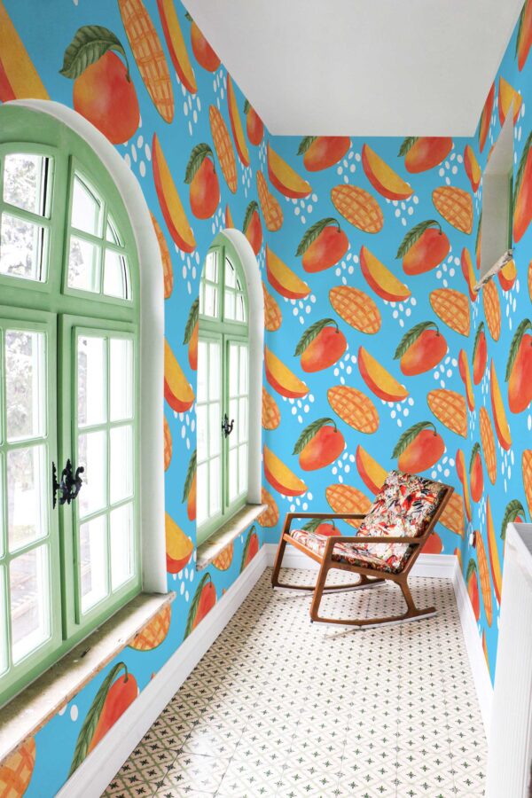 Fancy Walls self-adhesive wallpaper in tropical mango style