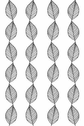 Pattern repeat of Vertical leaf print removable wallpaper design