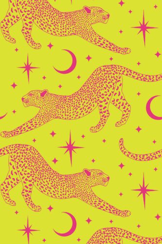 Removable chartreuse animal print wallpaper by Fancy Walls
