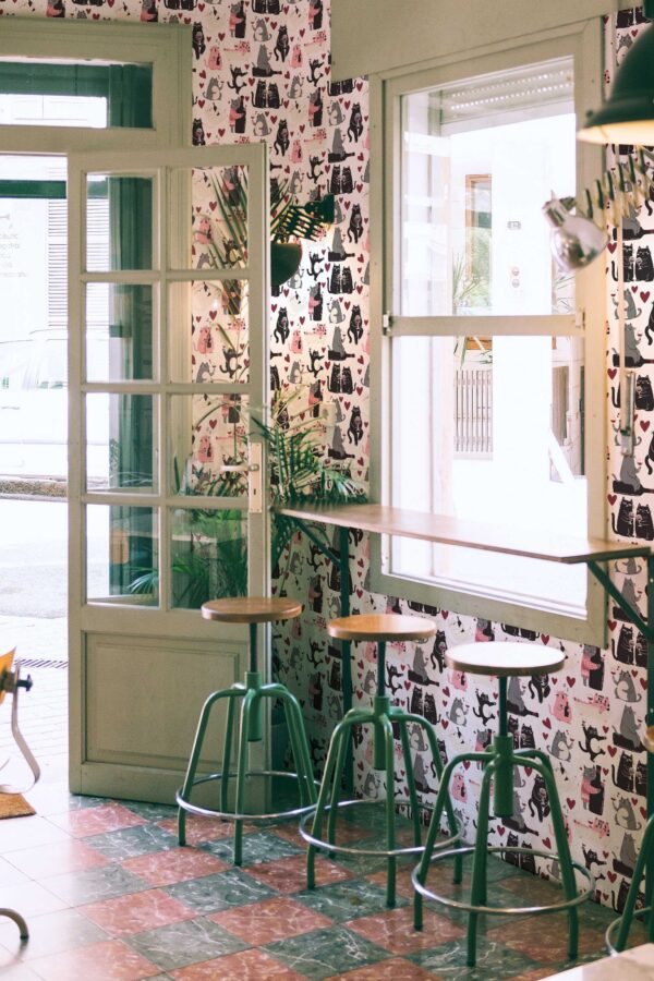 Removable animal pattern wallpaper in gray by Fancy Walls