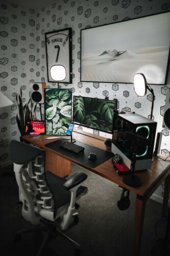Black and white traditional wallpaper with game cubes by Fancy Walls