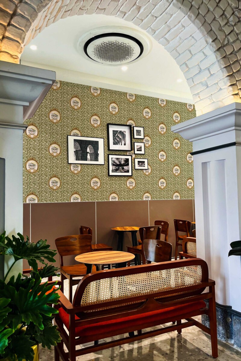 Fancy Walls removable animal print wallpaper with glasses-wearing cats