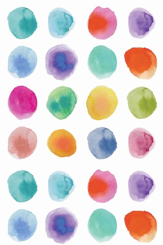 Pattern repeat of Watercolor dots removable wallpaper design
