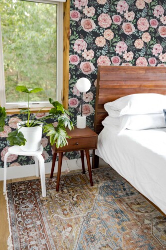 Watercolor floral soft roses peel and stick wallpaper by Fancy Walls