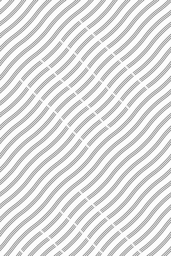 Pattern repeat of Wavy striped removable wallpaper design