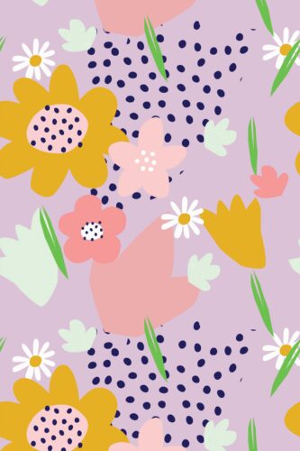 Fancy Walls self-adhesive wallpaper with lavender flower illustrations