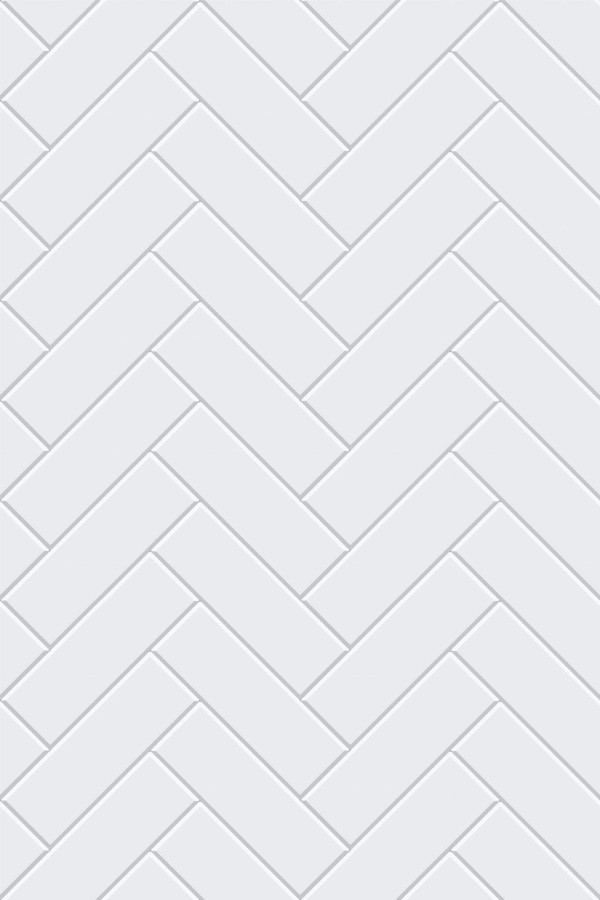 Pattern repeat of White herringbone tile removable wallpaper design