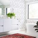 Fancy Walls self-adhesive wallpaper with white marble pattern