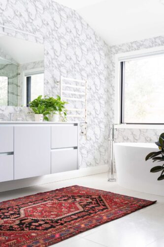 Fancy Walls self-adhesive wallpaper with white marble pattern