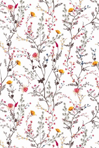 Pattern repeat of Wildflower removable wallpaper design
