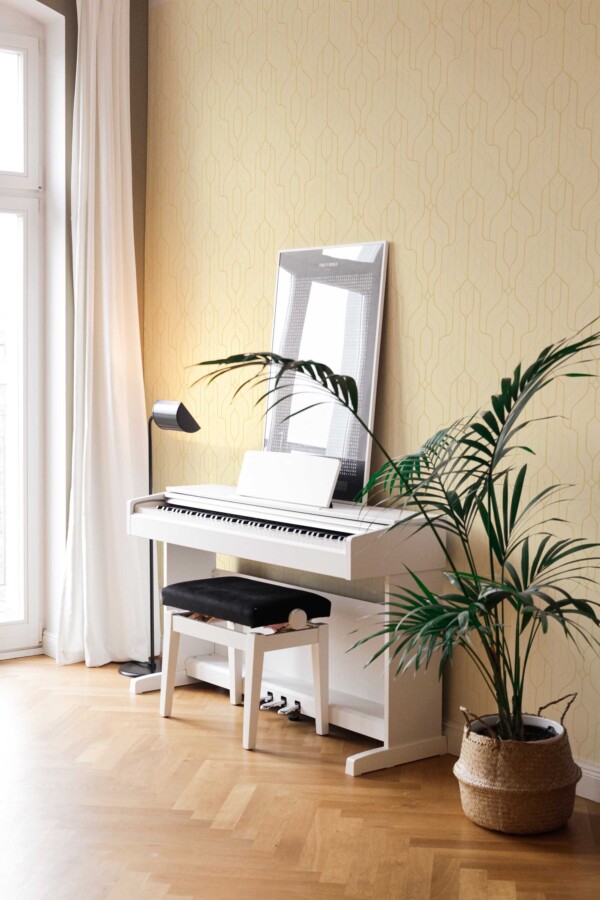 Removable wallpaper in soft sand art deco style by Fancy Walls
