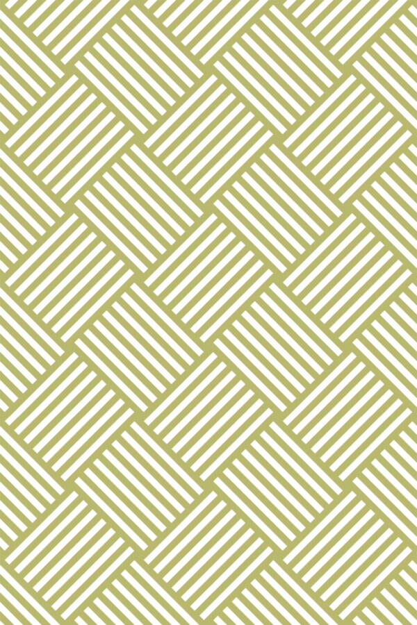 Fancy Walls traditional wallpaper with bold green striped cube motif