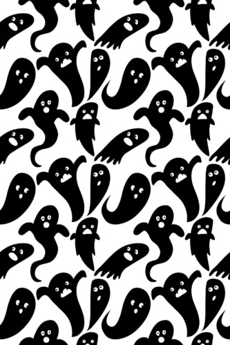 Fancy Walls removable wallpaper with flying ghost cartoon pattern