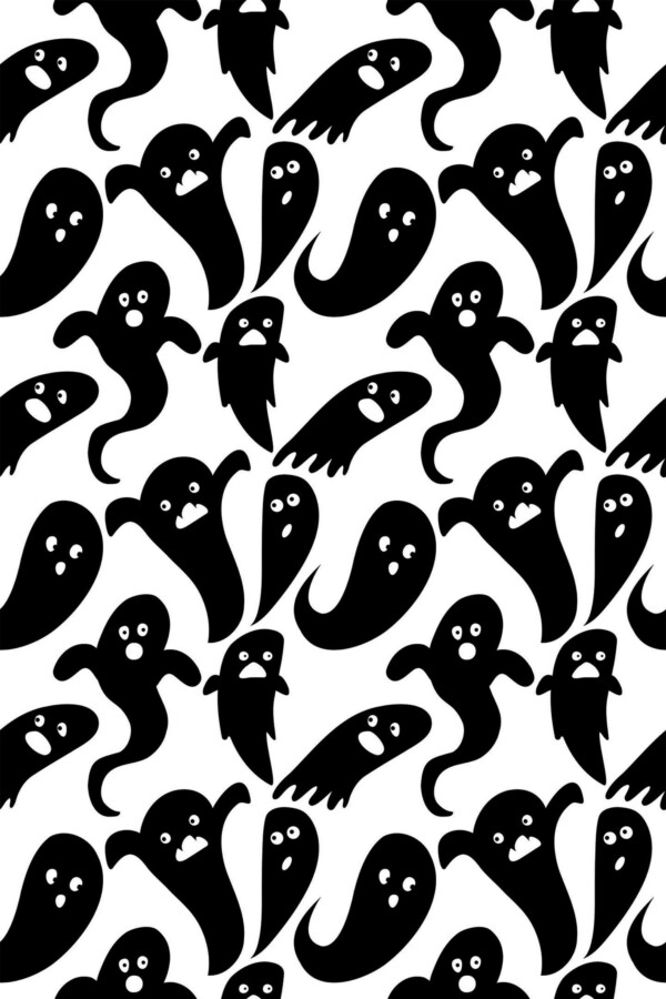 Fancy Walls removable wallpaper with flying ghost cartoon pattern